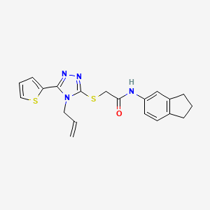 N-(2,3-dihydro-1H-inden-5-yl)-2-{[4-(prop-2-en-1-yl)-5-(thiophen-2-yl)-4H-1,2,4-triazol-3-yl]sulfanyl}acetamide