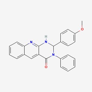 molecular formula C24H19N3O2 B11512767 2-(4-Methoxyphenyl)-3-phenyl-2,3-dihydropyrimido[4,5-b]quinolin-4(1H)-one 