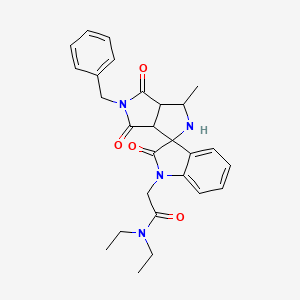 molecular formula C27H30N4O4 B11512769 2-(5'-benzyl-3'-methyl-2,4',6'-trioxo-3',3a',4',5',6',6a'-hexahydro-2'H-spiro[indole-3,1'-pyrrolo[3,4-c]pyrrol]-1(2H)-yl)-N,N-diethylacetamide 