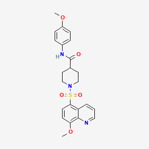 molecular formula C23H25N3O5S B11512788 N-(4-methoxyphenyl)-1-[(8-methoxyquinolin-5-yl)sulfonyl]piperidine-4-carboxamide 