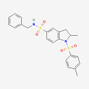 N-benzyl-2-methyl-1-[(4-methylphenyl)sulfonyl]indoline-5-sulfonamide