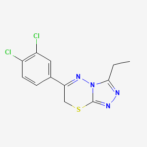 molecular formula C12H10Cl2N4S B11512794 6-(3,4-dichlorophenyl)-3-ethyl-7H-[1,2,4]triazolo[3,4-b][1,3,4]thiadiazine 