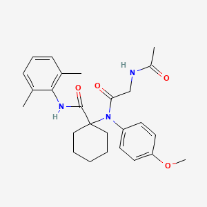 molecular formula C26H33N3O4 B11512799 1-[(N-acetylglycyl)(4-methoxyphenyl)amino]-N-(2,6-dimethylphenyl)cyclohexanecarboxamide 