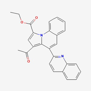 molecular formula C26H20N2O3 B11512816 Ethyl 3-acetyl-4-(quinolin-2-yl)pyrrolo[1,2-a]quinoline-1-carboxylate 