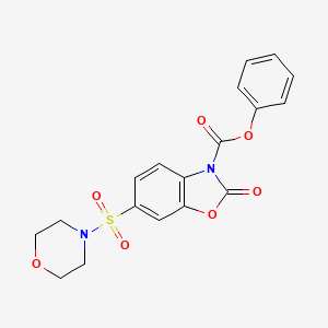 molecular formula C18H16N2O7S B11512836 phenyl 6-(morpholin-4-ylsulfonyl)-2-oxo-1,3-benzoxazole-3(2H)-carboxylate 