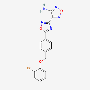 molecular formula C17H12BrN5O3 B11512851 4-(5-{4-[(2-Bromophenoxy)methyl]phenyl}-1,2,4-oxadiazol-3-yl)-1,2,5-oxadiazol-3-amine 