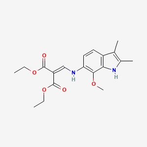 diethyl {[(7-methoxy-2,3-dimethyl-1H-indol-6-yl)amino]methylidene}propanedioate