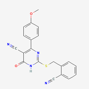 2-[(2-Cyanobenzyl)sulfanyl]-4-(4-methoxyphenyl)-6-oxo-1,6-dihydropyrimidine-5-carbonitrile