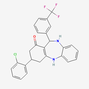 3-(2-chlorophenyl)-11-[3-(trifluoromethyl)phenyl]-2,3,4,5,10,11-hexahydro-1H-dibenzo[b,e][1,4]diazepin-1-one