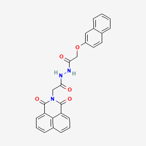 molecular formula C26H19N3O5 B11512903 2-(1,3-dioxo-1H-benzo[de]isoquinolin-2(3H)-yl)-N'-[(naphthalen-2-yloxy)acetyl]acetohydrazide 