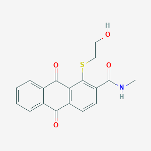 molecular formula C18H15NO4S B11512932 1-[(2-hydroxyethyl)sulfanyl]-N-methyl-9,10-dioxo-9,10-dihydroanthracene-2-carboxamide 