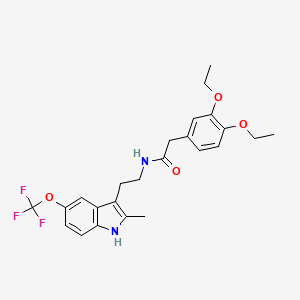 2-(3,4-diethoxyphenyl)-N-{2-[2-methyl-5-(trifluoromethoxy)-1H-indol-3-yl]ethyl}acetamide