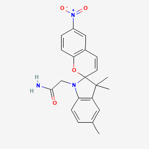 molecular formula C21H21N3O4 B11512948 2-(3',3',5'-trimethyl-6-nitrospiro[chromene-2,2'-indol]-1'(3'H)-yl)acetamide 