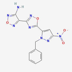 4-[5-(1-benzyl-3-nitro-1H-pyrazol-5-yl)-1,2,4-oxadiazol-3-yl]-1,2,5-oxadiazol-3-amine