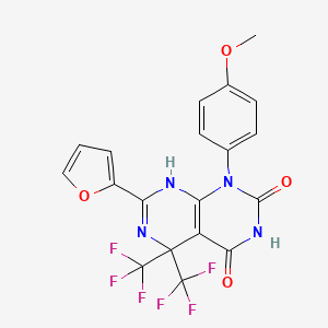 7-(furan-2-yl)-1-(4-methoxyphenyl)-5,5-bis(trifluoromethyl)-5,8-dihydropyrimido[4,5-d]pyrimidine-2,4(1H,3H)-dione