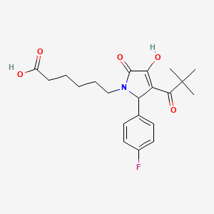 6-[3-(2,2-dimethylpropanoyl)-2-(4-fluorophenyl)-4-hydroxy-5-oxo-2,5-dihydro-1H-pyrrol-1-yl]hexanoic acid