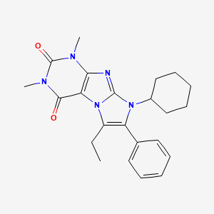 molecular formula C23H27N5O2 B11513006 8-cyclohexyl-6-ethyl-1,3-dimethyl-7-phenyl-1H-imidazo[2,1-f]purine-2,4(3H,8H)-dione 