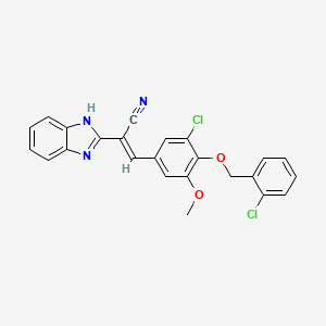 (2E)-2-(1H-benzimidazol-2-yl)-3-{3-chloro-4-[(2-chlorobenzyl)oxy]-5-methoxyphenyl}prop-2-enenitrile