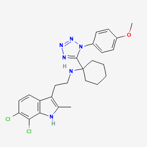 N-[2-(6,7-dichloro-2-methyl-1H-indol-3-yl)ethyl]-1-[1-(4-methoxyphenyl)-1H-tetrazol-5-yl]cyclohexanamine