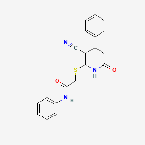 2-[(3-cyano-6-oxo-4-phenyl-1,4,5,6-tetrahydropyridin-2-yl)sulfanyl]-N-(2,5-dimethylphenyl)acetamide