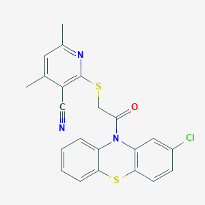 2-{[2-(2-chloro-10H-phenothiazin-10-yl)-2-oxoethyl]sulfanyl}-4,6-dimethylpyridine-3-carbonitrile