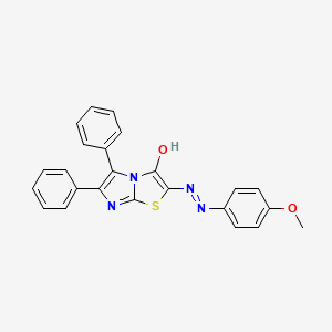 (2Z)-2-[2-(4-methoxyphenyl)hydrazinylidene]-5,6-diphenylimidazo[2,1-b][1,3]thiazol-3(2H)-one