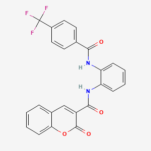 molecular formula C24H15F3N2O4 B11513073 2-oxo-N-[2-({[4-(trifluoromethyl)phenyl]carbonyl}amino)phenyl]-2H-chromene-3-carboxamide 