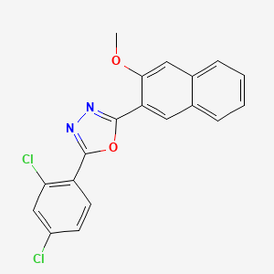 molecular formula C19H12Cl2N2O2 B11513082 2-(2,4-Dichlorophenyl)-5-(3-methoxynaphthalen-2-yl)-1,3,4-oxadiazole 