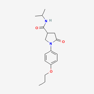 molecular formula C17H24N2O3 B11513090 5-Oxo-1-(4-propoxy-phenyl)-pyrrolidine-3-carboxylic acid isopropylamide 