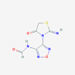 N-[4-(2-imino-4-oxo-1,3-thiazolidin-3-yl)-1,2,5-oxadiazol-3-yl]formamide