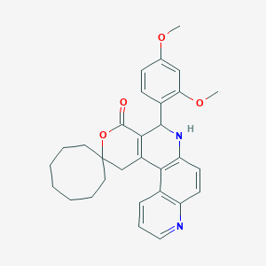 5'-(2,4-Dimethoxyphenyl)-1',4',5',6'-tetrahydrospiro[cyclooctane-1,2'-pyrano[4,3-A]4,7-phenanthrolin]-4'-one