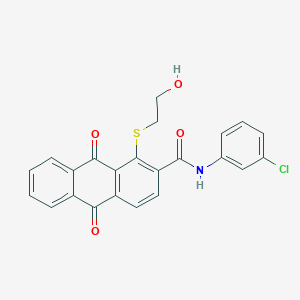 N-(3-chlorophenyl)-1-[(2-hydroxyethyl)sulfanyl]-9,10-dioxo-9,10-dihydroanthracene-2-carboxamide