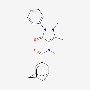 molecular formula C23H29N3O2 B11513130 N-(1,5-dimethyl-3-oxo-2-phenyl-2,3-dihydro-1H-pyrazol-4-yl)-N-methyladamantane-1-carboxamide 