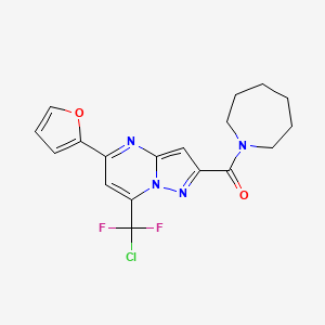 Azepan-1-yl-[7-(chloro-difluoro-methyl)-5-furan-2-yl-pyrazolo[1,5-a]pyrimidin-2-yl]-methanone