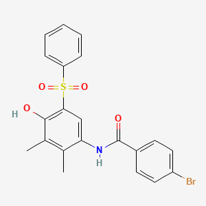 N-[5-(benzenesulfonyl)-4-hydroxy-2,3-dimethylphenyl]-4-bromobenzamide