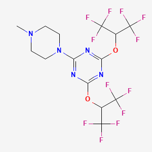 molecular formula C14H13F12N5O2 B11513185 2,4-Bis[(1,1,1,3,3,3-hexafluoropropan-2-yl)oxy]-6-(4-methylpiperazin-1-yl)-1,3,5-triazine 