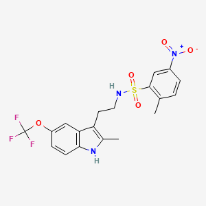 2-methyl-N-{2-[2-methyl-5-(trifluoromethoxy)-1H-indol-3-yl]ethyl}-5-nitrobenzenesulfonamide