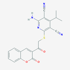 2-amino-4-isopropyl-6-{[2-oxo-2-(2-oxo-2H-chromen-3-yl)ethyl]thio}pyridine-3,5-dicarbonitrile