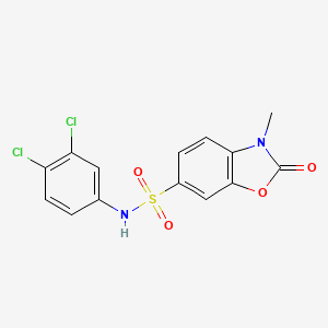 molecular formula C14H10Cl2N2O4S B11513196 N-(3,4-dichlorophenyl)-3-methyl-2-oxo-2,3-dihydro-1,3-benzoxazole-6-sulfonamide 