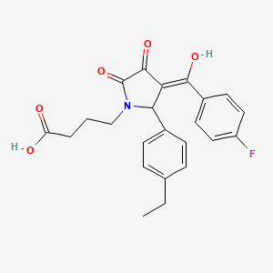 molecular formula C23H22FNO5 B11513200 4-[2-(4-ethylphenyl)-3-(4-fluorobenzoyl)-4-hydroxy-5-oxo-2,5-dihydro-1H-pyrrol-1-yl]butanoic acid 