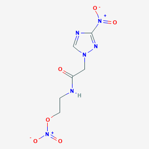 molecular formula C6H8N6O6 B11513208 2-{[(3-nitro-1H-1,2,4-triazol-1-yl)acetyl]amino}ethyl nitrate 