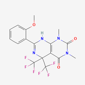 7-(2-methoxyphenyl)-1,3-dimethyl-5,5-bis(trifluoromethyl)-5,8-dihydropyrimido[4,5-d]pyrimidine-2,4(1H,3H)-dione