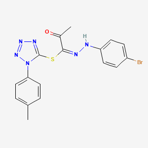 molecular formula C17H15BrN6OS B11513261 1-(4-methylphenyl)-1H-tetrazol-5-yl (1E)-N-(4-bromophenyl)-2-oxopropanehydrazonothioate 