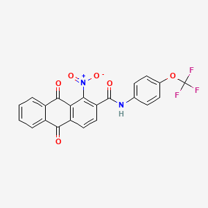 1-nitro-9,10-dioxo-N-[4-(trifluoromethoxy)phenyl]-9,10-dihydroanthracene-2-carboxamide