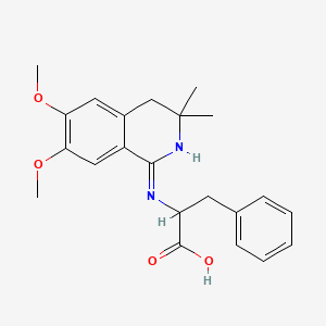 molecular formula C22H26N2O4 B11513271 N-(6,7-dimethoxy-3,3-dimethyl-3,4-dihydroisoquinolin-1-yl)phenylalanine 