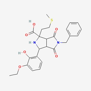 5-Benzyl-3-(3-ethoxy-2-hydroxyphenyl)-1-[2-(methylsulfanyl)ethyl]-4,6-dioxooctahydropyrrolo[3,4-c]pyrrole-1-carboxylic acid