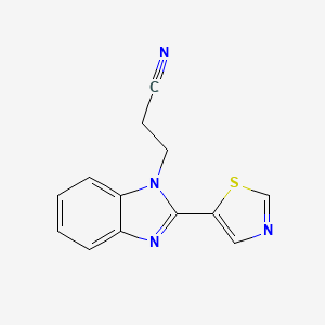 molecular formula C13H10N4S B11513304 3-[2-(1,3-thiazol-5-yl)-1H-benzimidazol-1-yl]propanenitrile 