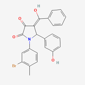 molecular formula C24H18BrNO4 B11513313 1-(3-bromo-4-methylphenyl)-3-hydroxy-5-(3-hydroxyphenyl)-4-(phenylcarbonyl)-1,5-dihydro-2H-pyrrol-2-one 