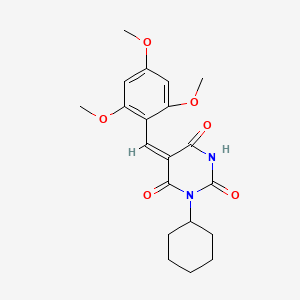 (5E)-1-cyclohexyl-5-[(2,4,6-trimethoxyphenyl)methylidene]-1,3-diazinane-2,4,6-trione