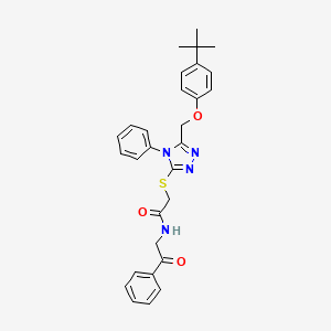 2-({5-[(4-tert-butylphenoxy)methyl]-4-phenyl-4H-1,2,4-triazol-3-yl}sulfanyl)-N-(2-oxo-2-phenylethyl)acetamide